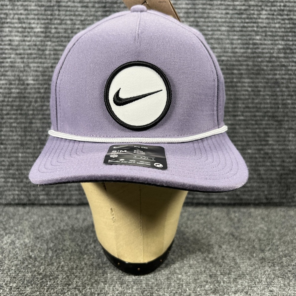 Nike Hat Cap Mens Purple Corded Snap Back Adjustable Golf Small Medium New